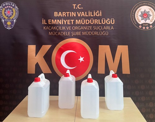 Kaçakçılık ve Organize Suçlarla Mücadele Şube Müdürlüğümüz tarafından  saha çalışmalarında 20 Lt. Etil Alkol ele geçirilmiştir.
